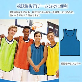 LEVANA Bibs Adult Team Vest, Set of 6, Bib Vest, Mesh, Breathable, Lightweight, Unisex, Soccer, Basketball, Futsal, School, Sports Events, Municipal Events, green, L