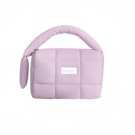 YADEZZN Cute Makeup Bag, Travel Pouch with Zipper, Puffy Waterproof Cosmetic Bag, Toiletry Bag with Handle for Women, Girls (Purple)