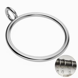 GASRONS 50 Packs Silver Metal Curtain Rings with Eyelets, 1 inch Inner Diameter Drapery Rings Apply for Curtain Rods(Fits Up to 3/4-Inch Rod)
