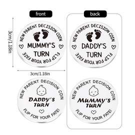 KQOZG Decision Coin Pregnancy Gift Idea for Baby Birth for Expectant Mothers and Dads New Dad Mum Christening Gifts Boys Girls (Silver)