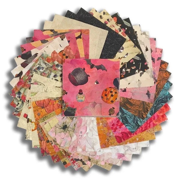 Clothworks Faboolous Halloween Fabric Sue Zipkin 5" Charm Pack squares