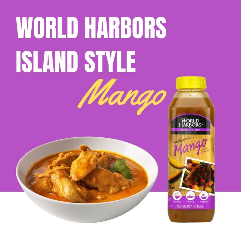 World Harbors Island Mango Sauce & Marinade - Low-Calorie, Sweet