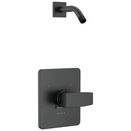 Delta Faucet Modern Single Handle Matte Black Shower Faucet Set, Matte Black Shower Trim Kit, Shower Fixtures, Shower Handle, Matte Black T14267-BLLHD-PP (Shower Head and Valve Not Included) | DELTA