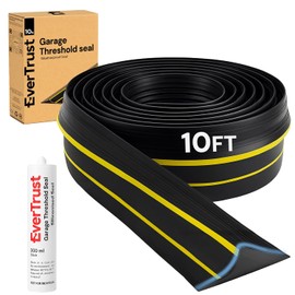 10Ft/3M Garage Threshold Seal Strip. Weatherproof EPDM Rubber Strip Replacement Kit for DIY. Strip + 1pc 300 ml Sealant Adhesive