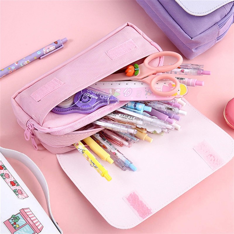 My Melody Cinnamoroll, Chromi, Pencil Case, Large Capacity, PU Leather,