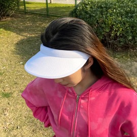 Kejea 2 Pack Visor Hats Women Men Cotton Sports Visors Hat Clip-on Adjustable Outdoor Golf Beach Cap