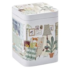 teemando® Oskar Tin 100 g Tinplate, Square, Slip-On Lid 10 x 7.3 x 7.3 cm