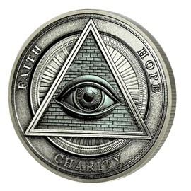 All-Seeing Eye Coin Gifts Set | Masonic Brotherhood Symbol Medallion with Detailed Craftsmanship | Inspirational Freemasonry Coin for Strength and Unity | Ultra-Premium Collector's Coin for Man Women