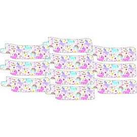 Nasogastric or Oxygen Tube precut Adhesive Tape Rainbow & Unicorns x 10 Pack. (Left Side)