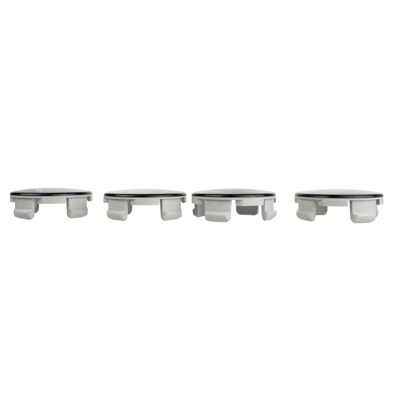 Set of Four 2 1/8" Black and Chrome Center Wheel