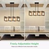 EDISHINE Farmhouse Kitchen Island Lighting Adjustable Rustic Wood Chandeliers