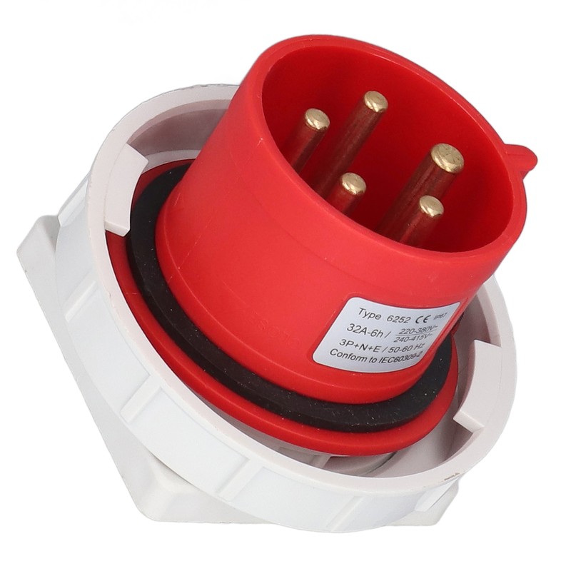 Industrial Socket IP67 Waterproof Aviation Connector 3P+N+E 32A AC 220380V