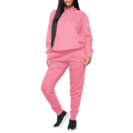CLOCOR Sweat Suits for Womens 2 Piece - Long Sleeve Casual Pullover Hoodie Soild Color Sport Tracksuit with Pocket