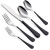 MDEALY 20-Piece Black Silverware Set for 4, 18/0 Stainless Steel