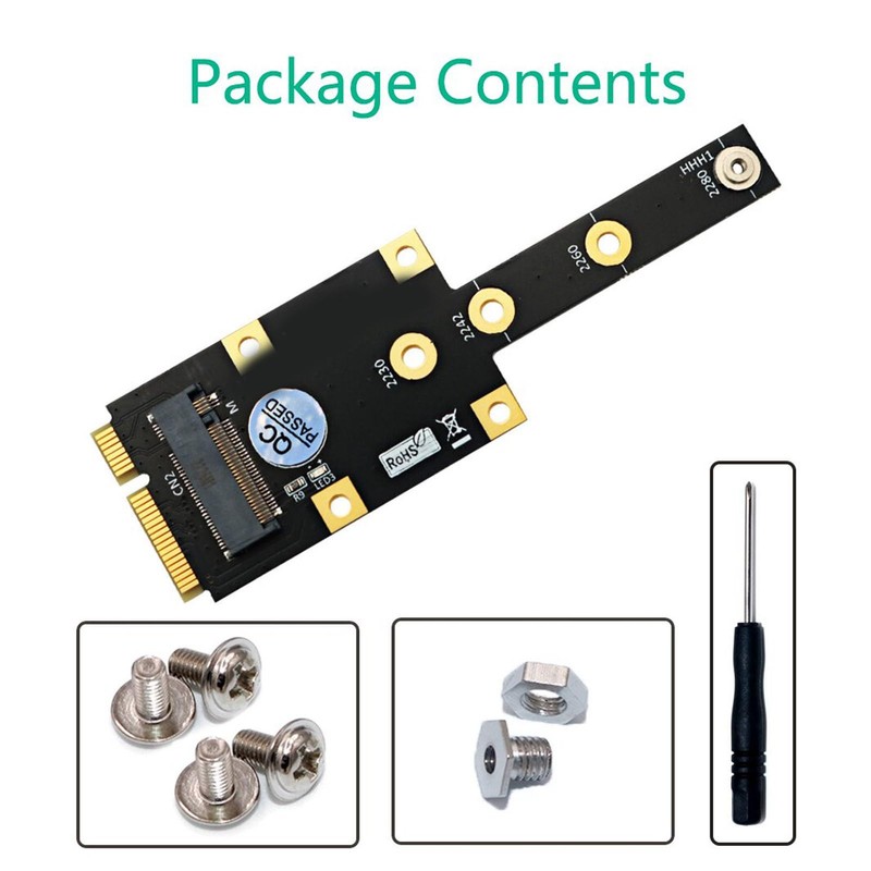 M.2 NGFF NVME SSD Adapter, Mini PCIE to M.2 M