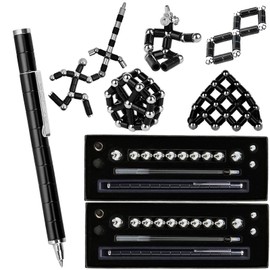 AplysiaTech Black Fidget Pen Toy - 2 Pack, Sensory Tool EDC Fidgeting Game for Adults, Cool Gadget Best for Stress and Anxiety Relief and Kill Time,Novelty Gifts for Teens and Adults