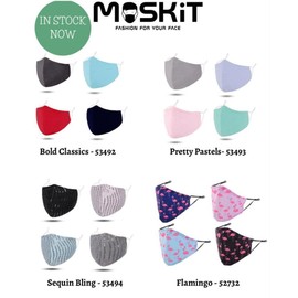 Maskit Face Mask - Washable & Adjustable Maskit Face Masks - Variety Design 1, 50053 - Golden Stars / Style 4