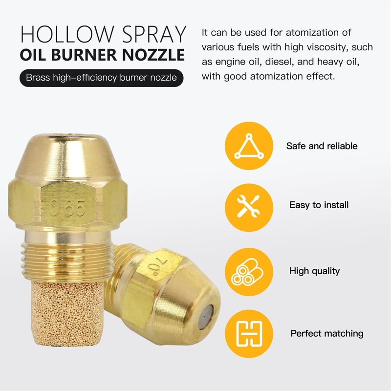 INGQI Upgraded .65-70A Oil Burner Nozzle Fit for Delavan Hollow