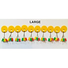 Ice jig stop 60 Large column Fishing Rubber Float Bobber Stops Pitch Sinker Brand new USA - With yellow Ring