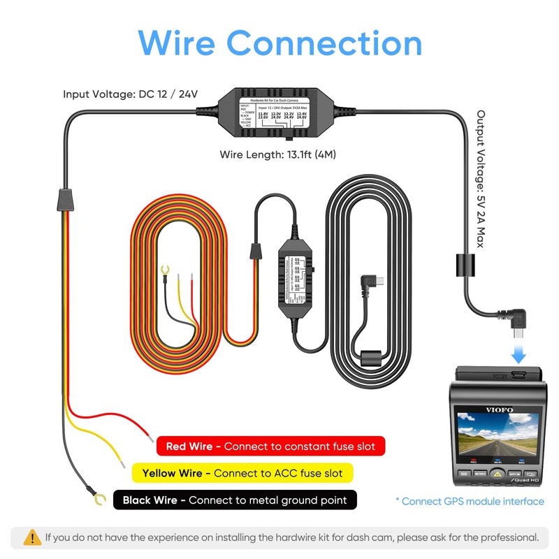 VIOFO HK3 Acc Hardwire Cable for A129, A129 Plus, A129