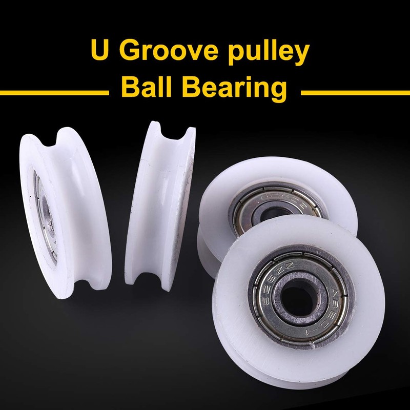 ATOPLEE 4pcs Round Groove Nylon Pulley Wheels Roller for Slide