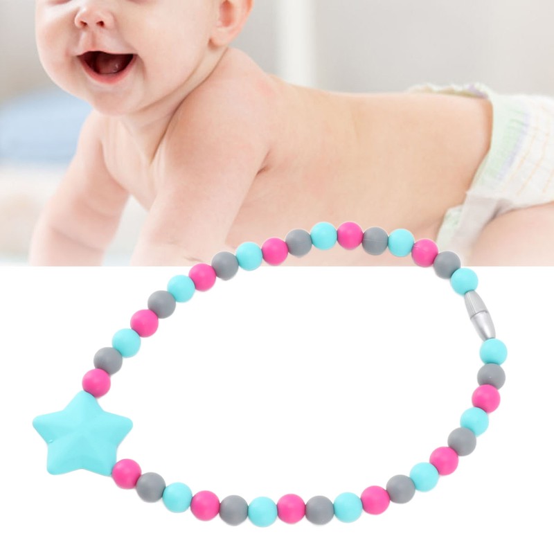 Silicone Baby Teething Necklace Soft Flexible Safe Infant Toddler Teether