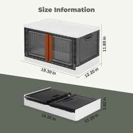 8.4 Gal Collapsible Storage Bins with Lid, 3 Pcs Free Installation Foldable Closet Organizers and Storage Bins for Organizing Household Goods