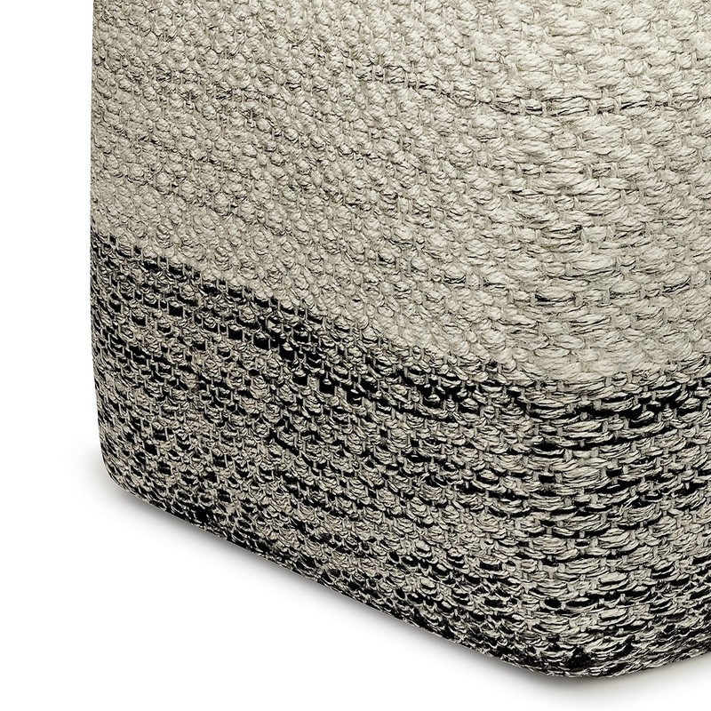 SIMPLIHOME Macie 18 Inch Boho Square Woven Outdoor/ Indoor Pouf