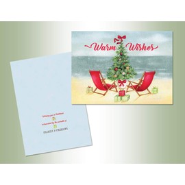 PERFORMING ARTS ® BOXED CHRISTMAS CARD SET Christmas Beach Chairs Set of 18 cards with full color inside designs/18 envelopes (1 design per box)