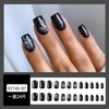 Snowflake Press on Nails Christmas Fake Nails Black Winter Glue