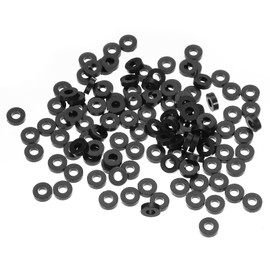PATIKIL M3 Black ABS ID 3.2mm OD 7mm Length 2mm Nylon Round Spacer Washers 120pcs Plastic Spacer Rubber Nut Thread for M3 Screws Socket