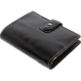 Filofax/Diloro Malden Leather Organizer Agenda Calendar Bundle with Ballpoint Pen 2026 (Pocket Paper Size 4.72" x 3.18", Black 2025)