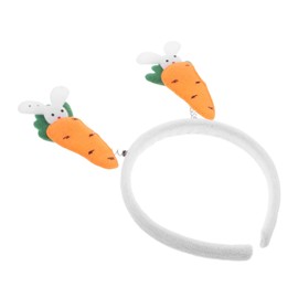 Gatuida Cute Rabbit Ear Headband with Carrot Design Soft Easter Hair Accessory for Adults for Festive Events and Holiday Celebrations