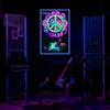 Mushroom Peace Frog - Flocked Blacklight Poster - 23" x