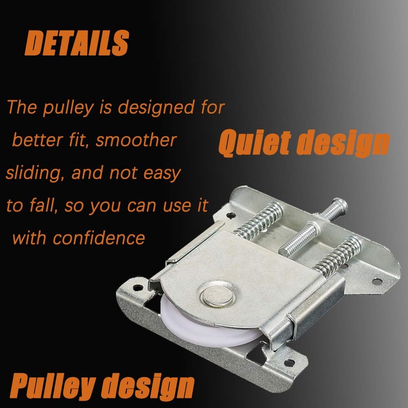 2pcs Sliding Wardrobe Door Parts/Wheels/Runners/Rollers/Guides with Damping Buffer, Loading Capacity