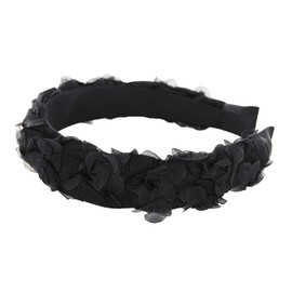 axy Headband with Flower Wreath Look Beautiful Vintage Look for Wedding Headband Hair Accessories Women's Headband HRBLU1 (Black)