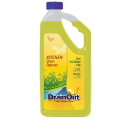 Drain OUT Kitchen Drain Opener and Drain Cleaner, Food and Grease Remover, Fresh Citrus - 32 Ounce
