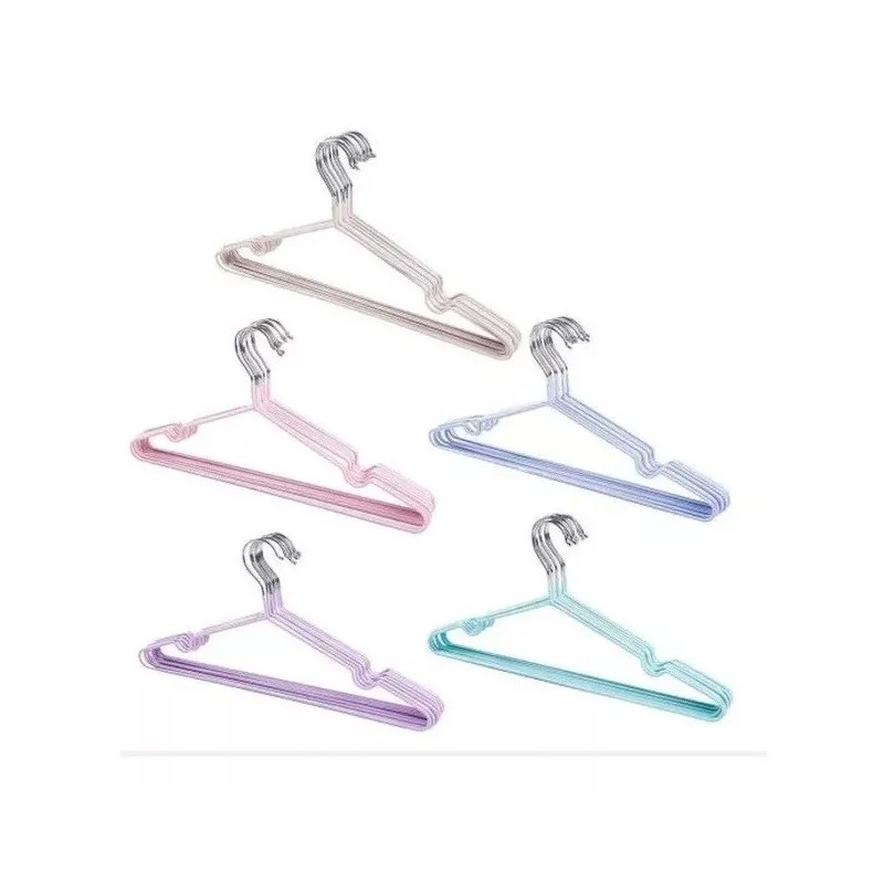 ML Paquete 10 Ganchos Ropa Tintoreria Metalicos Antiderrapantes