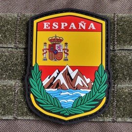 Patch PVC SPAGNA Fosforescente Patch 3D PVC Scratch Hook Loop 80mm | Spilla patch 3D MILITARE per Zaini Militari Outdoor, Airsoft, Sopravvivenza TS-PTCH-SP-SKD
