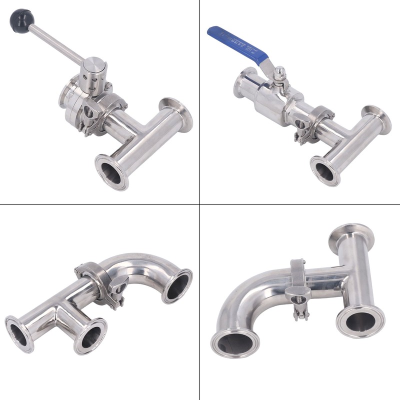 Triple Clamp Tee 3 Way 304 Stainless Steel Hose Pipe