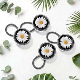 White Daisy Flower Button Extenders for Jeans Pack of 4