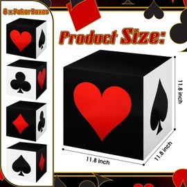Zhanmai 4 Pcs Casino Party Decorations Las Vegas Game Night Party Supplies Large Poker Favor Goodie Boxes Bulk for Birthday Party centerpieces 12 x 12 x 12 Inch