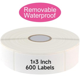 600 Blank Removable Freezer Labels with Perforation Line for Easy Distribution and Use. Waterproof and Oil-Resistant, Suitable for Food Containers, Jars, and Kitchen Organization.(1 "x 3")
