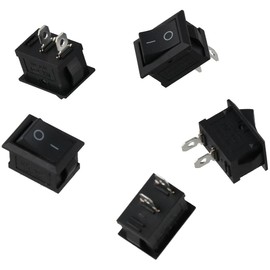 Fudeshe 5Pcs On/Off Boat Rocker Switch,12V 110V 250V 2-Pin, 2-Position Boat Switch for Car Boat