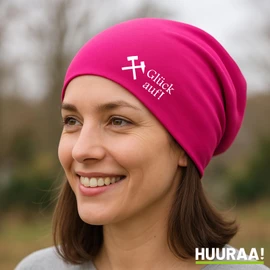 Huuraa Beanie Glück auf! Ruhrpott Gift Lucky Up! Gift Idea, fuchsia, Unit size