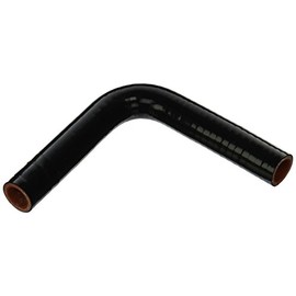 HPS HTSEC90-075-BLK Silicone High Temperature 4-ply Reinforced 90 degree Elbow Coupler Hose, 100 PSI Maximum Pressure, 4" Leg Length on each side, 3/4" ID, Black
