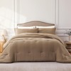 Quataly Queen Comforter Sets Taupebrown,3PCS Soft Lightweight Breathable Bedding Comforter