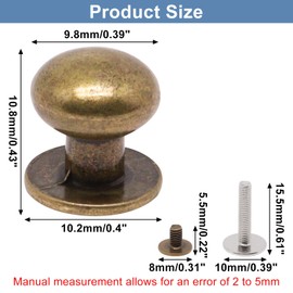 32 Pcs Mini Drawer Knobs, Vintage Antique Bronze Round Dresser Knobs, 0.39inch Small Knob Handles for Jewelry Box Gift Case