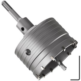 DAIMIT Concrete Hole Saw 115mm / 4.52" with 220mm SDS Plus Shank Connecting Rod, Hole Saw Tool Set for Concrete Cement Brick Stone Wall Drilling