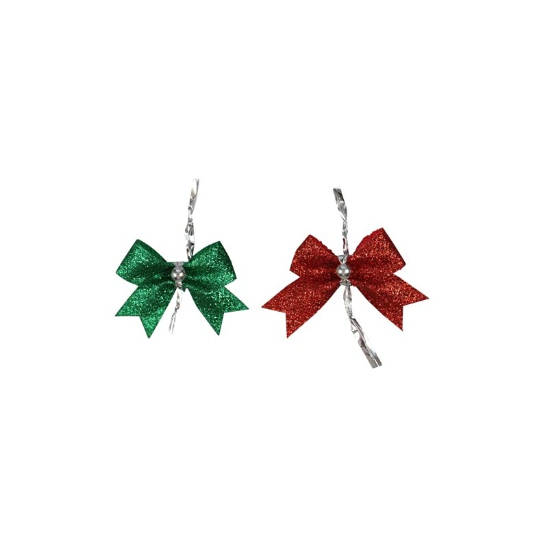 Crafters Square Mini Bows - Red and Green - 24